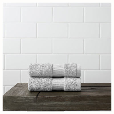 Boll & Branch Plush Washcloths (pair) In Pewter