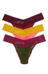 Hanky Panky Stretch Lace Thong Panties In Wood/dpor
