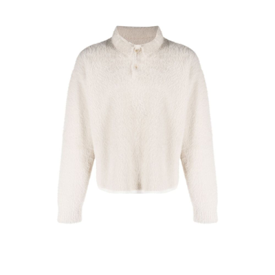 Jacquemus White Le Polo Neve Knit Sweater In Neutrals
