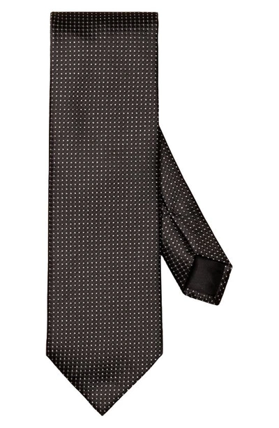 Eton Pin Dot Silk Blend Tie In Black