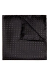 Eton Metallic Dot Silk Pocket Square In Black