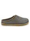 Deer Stags Men's Wherever Embroidered Trim Slippers In Grey