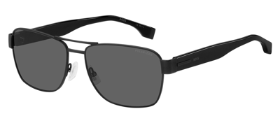 Hugo Boss Boss 1441/s M9 807 Rectangle Polarized Sunglasses In Grey