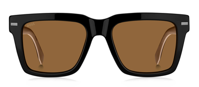 Hugo Boss Boss 1442/s 70 Sdk Square Sunglasses In Brown