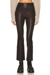 Sprwmn High-waist Flare-leg Cropped Leather Leggings In Multi