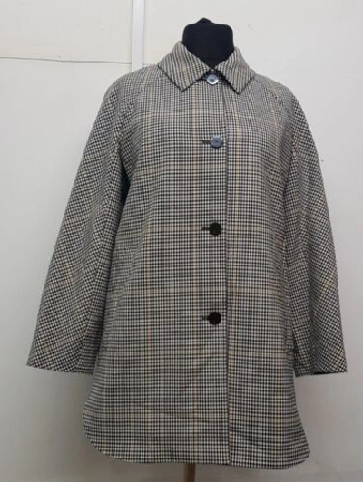 Pre-owned Theory U1  Women's Wool Blend Slim Car Coat Multi Size L Rrp £520