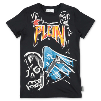 Philipp Plein Kids'  T-shirt Skull Nero In Jersey Di Cotone In Black