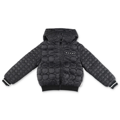 Marni Black Nylon  Quilted Jacket With Hood