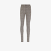 Saint Laurent Black And White Check-patterned Skinny Trousers In Black