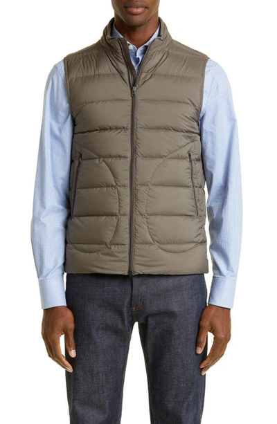 Herno Legend Matte Nylon Down Puffer Vest In Beige