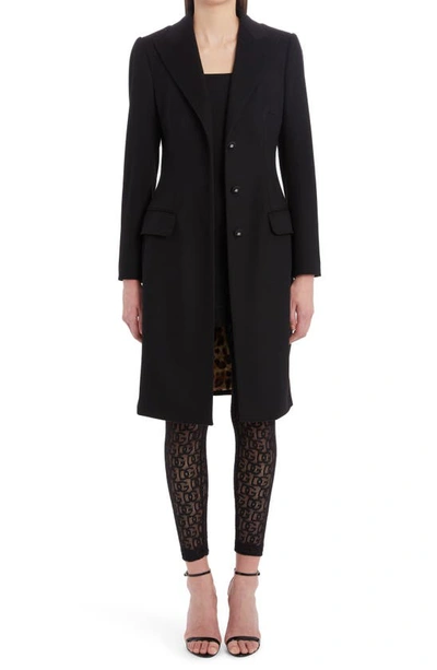 Dolce & Gabbana Wool And Cashmere Coat In Black