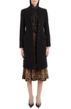 DOLCE & GABBANA FITTED WAIST WOOL & CASHMERE COAT