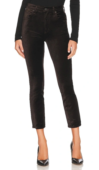Citizen Of Humanity Jolene High Rise Vintage Slim Velvet In Black