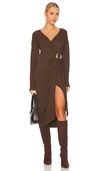 Astr Mazzy Midi Dress In Brown