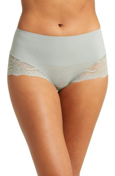 Spanx Undie-tectable Lace Hi-hipster Panties In Sage Mist