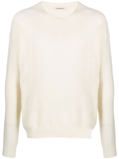 There Was One Open-knit Crew Neck Jumper In White