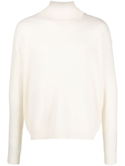 There Was One Open-knit Roll Neck Sweater In White