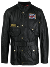 Barbour International Union Jack Wax Jacket In Schwarz