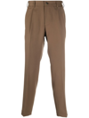 Dell'oglio Tapered Wool-blend Trousers In Braun