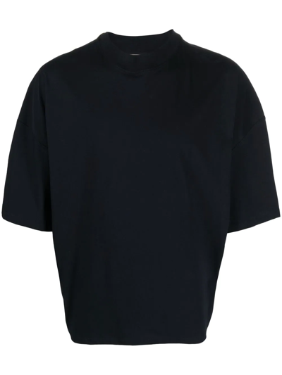 Jil Sander Short-sleeved Cotton T-shirt In Blau