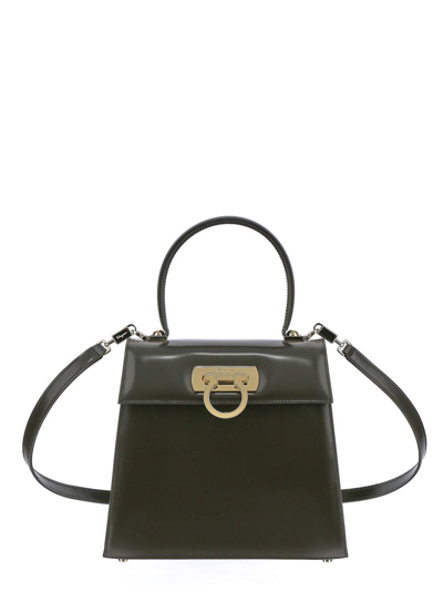 Ferragamo Iconic Top Handle In Brown | ModeSens