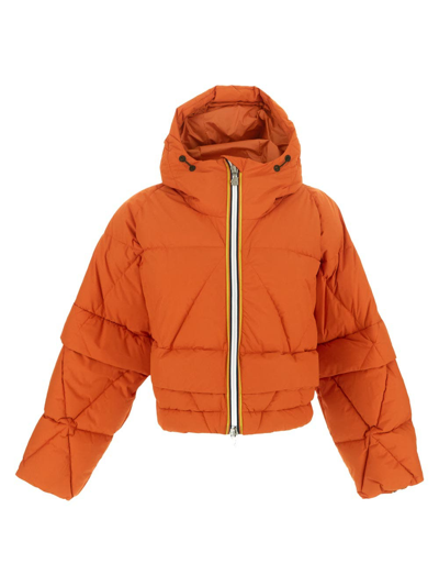 K-way Cropped Down Jacket In Orange