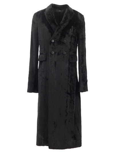 Sapio Velvet Coat In Black