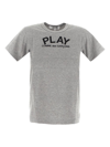 Comme Des Garçons Play Logo Print Relaxed Fit T-shirt In Grey