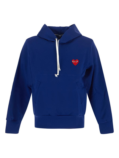 Comme Des Garçons Play Heart Logo Hoodie - 蓝色 In Blue