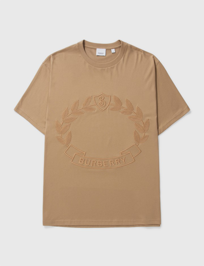 Burberry Oak Leaf Crest Cotton Oversized T-shirt In Brown