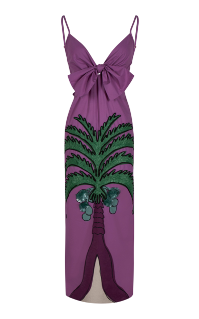 Johanna Ortiz Women's Colors Of Cordoba Palm-printed Cotton Midi Dress In Pink