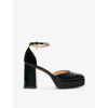 Maje Franci Gem-embellished Leather Platform Heels In Black