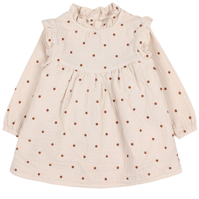 Buho Kids' Dotted Dress Sand In Cream