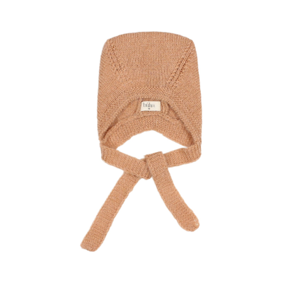 Buho Kids' Knitted Baby Hat Latte In Brown