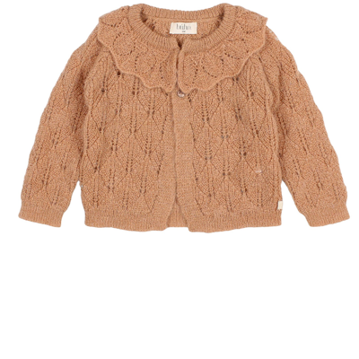 Buho Kids' Knitted Cardigan Latte In Brown