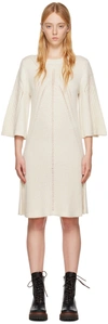 See By Chloé White Three-quarter Sleeve Midi Dress In 106 Crystal White