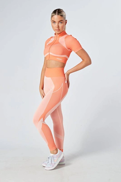 Twill Active Recycled Colour Block Body Fit Legging In Pink