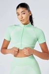 TWILL ACTIVE TWILL ACTIVE RECYCLED COLOUR BLOCK ZIP-UP CROP TOP