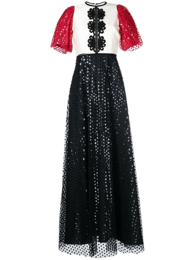 Macgraw Sequin-embellished Gown Dress In Black