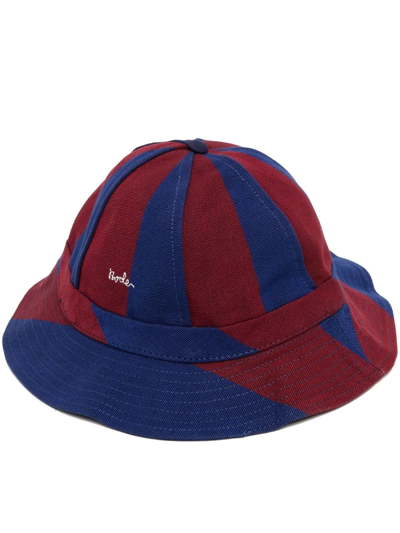 Bode Burgundy & Navy Killington Stripe Structured Hat In Blue,red