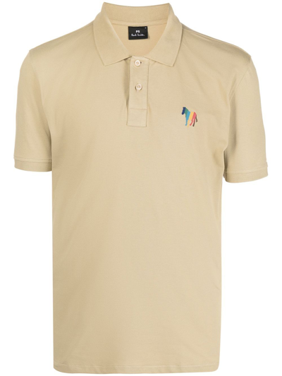 Ps By Paul Smith Logo-embroidered Polo Shirt In Neutral