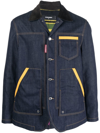 DSQUARED2 CORDUROY-COLLAR DENIM JACKET