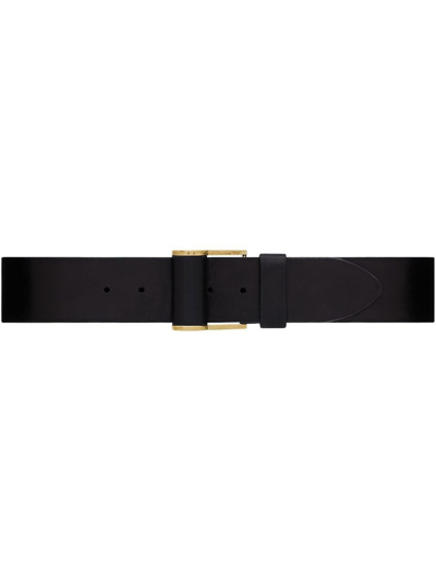 Saint Laurent Leather Buckle Belt In Black