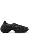 Givenchy Giv Tk-360 Plus Black Stretch-knit Sneakers In Black