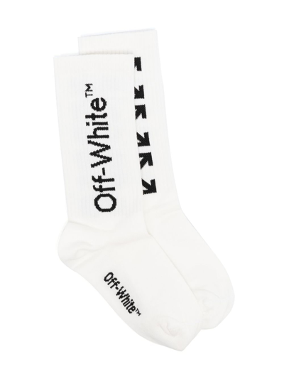 Off-white Kids' Arrows-motif Socks In White