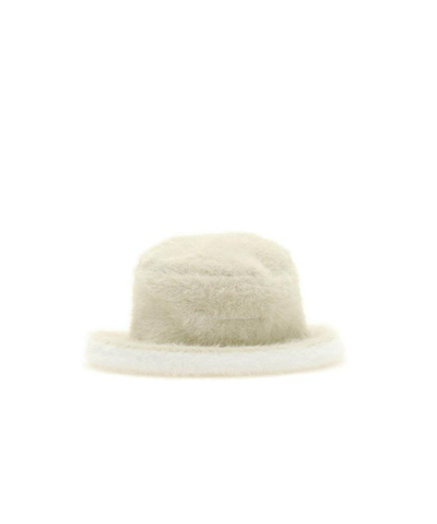 Jacquemus Le Bob Neve Fluffy Bucket Hat In White