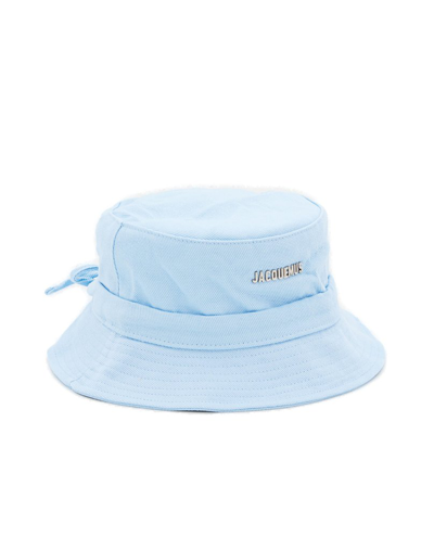 Jacquemus Logo Lettering Bucket Hat In Blue