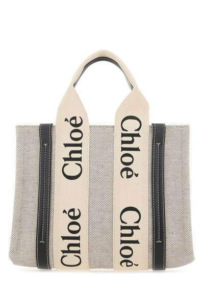 Chloé Small Woody Tote Bag In Navy