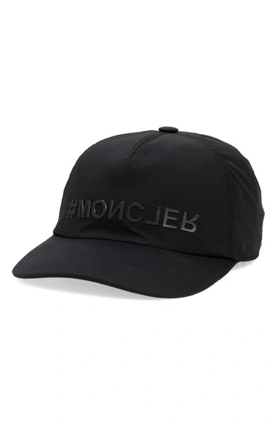 Moncler Reverse Logo Baseball Cap In Black