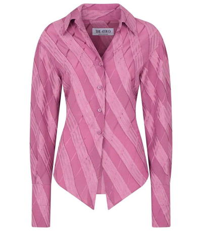 Attico Jacquard-effect Button Shirt In Pink